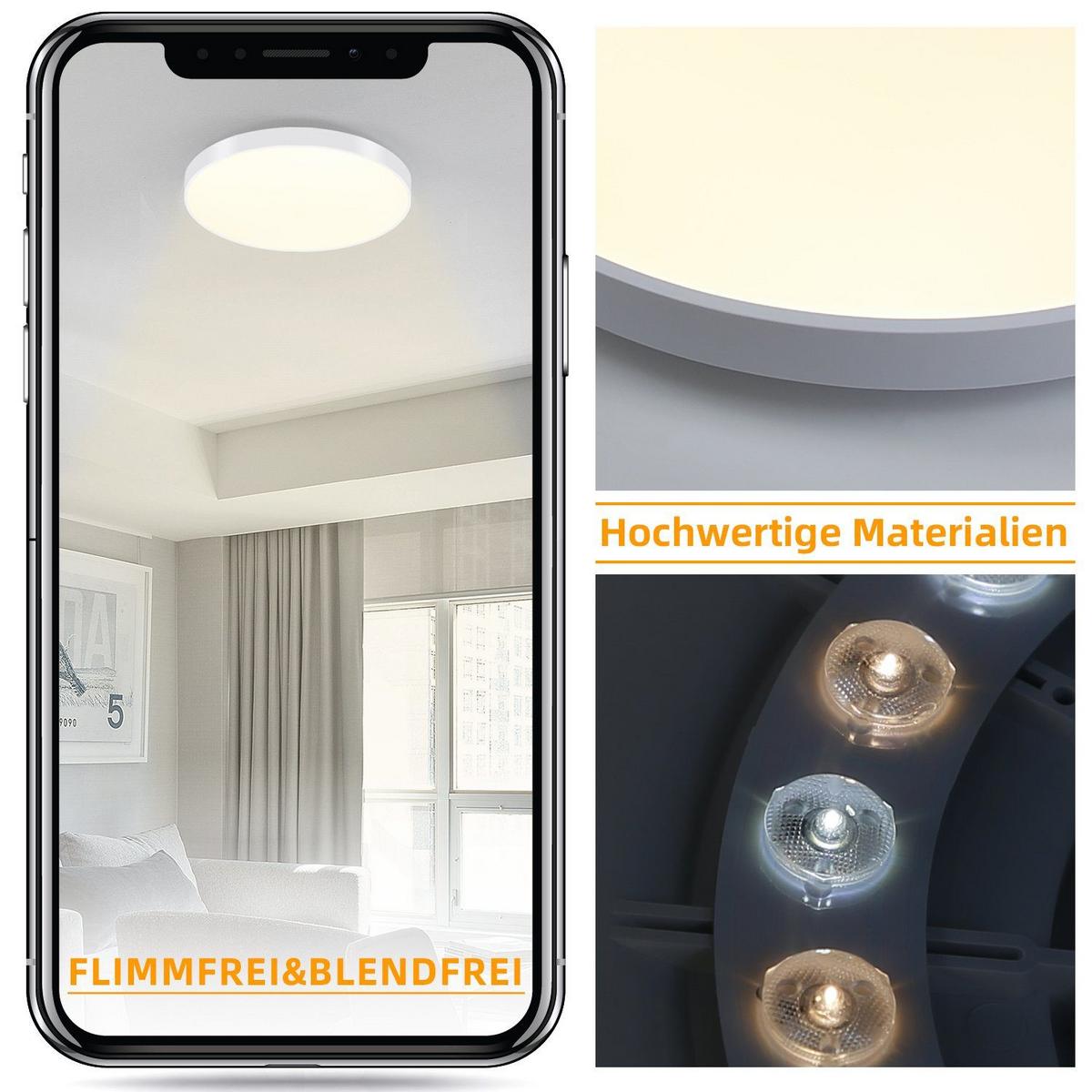 LED-DECKENLEUCHTE Lundeen 21/21/5.7cm - Weiß, Kunststoff (21/21/5.7cm) - Nettlife