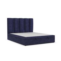 POLSTERBETT Orta mit Stauraum 160/200 cm Marineblau im Alta Stoff - Schwarz/Dunkelblau, Holz/Holzwerkstoff (160/200cm) - AltaBeds