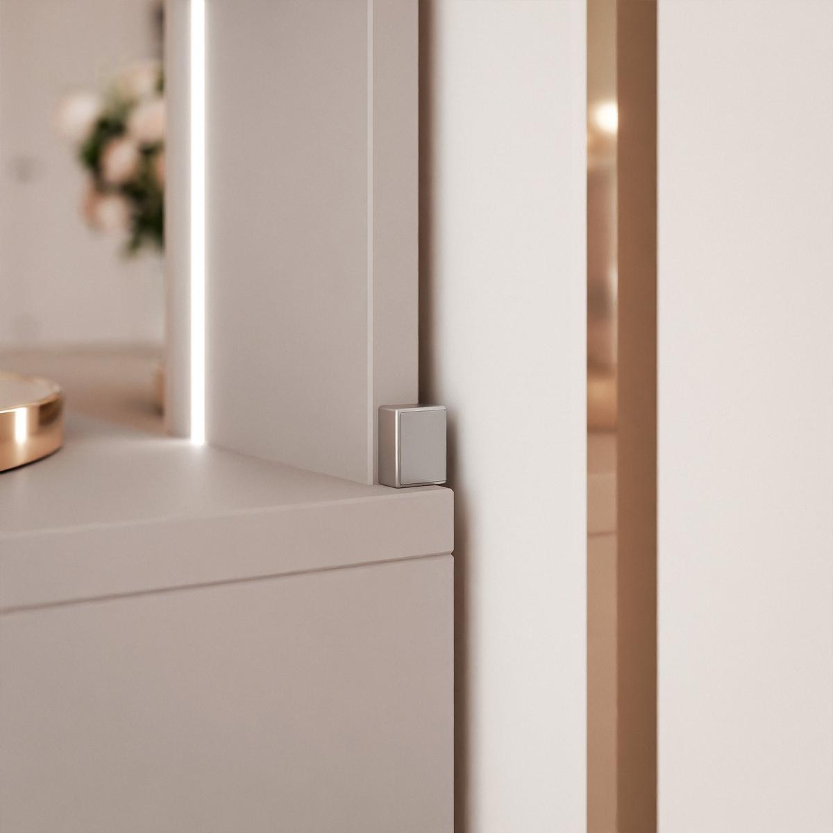 SCHMINKTISCH ELENA mit Spiegel & LED-Beleuchtung, Kaschmir - Kaschmir, Holzwerkstoff (80/136/40cm) - Idohome