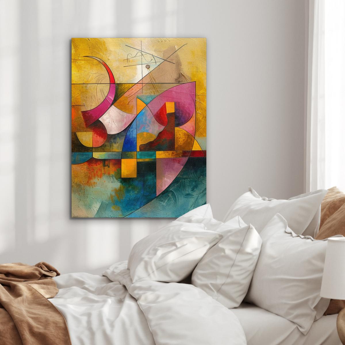 METALLBILD Kunst - Abstrakt - Modern 60x80 cm - Gelb, Metall (60/80cm) - MuchoWow