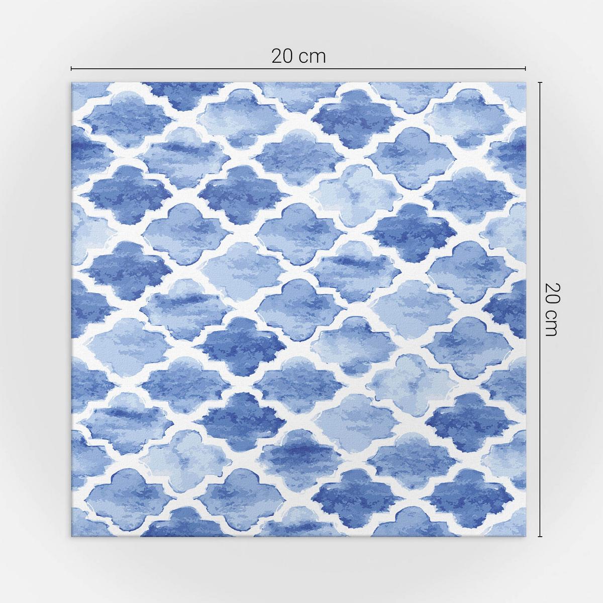 WANDPANEEL 20 Stück 20x20 cm selbstklebend Zanthor - Blau, Kunststoff (20/1.6/20cm) - Wallfluent