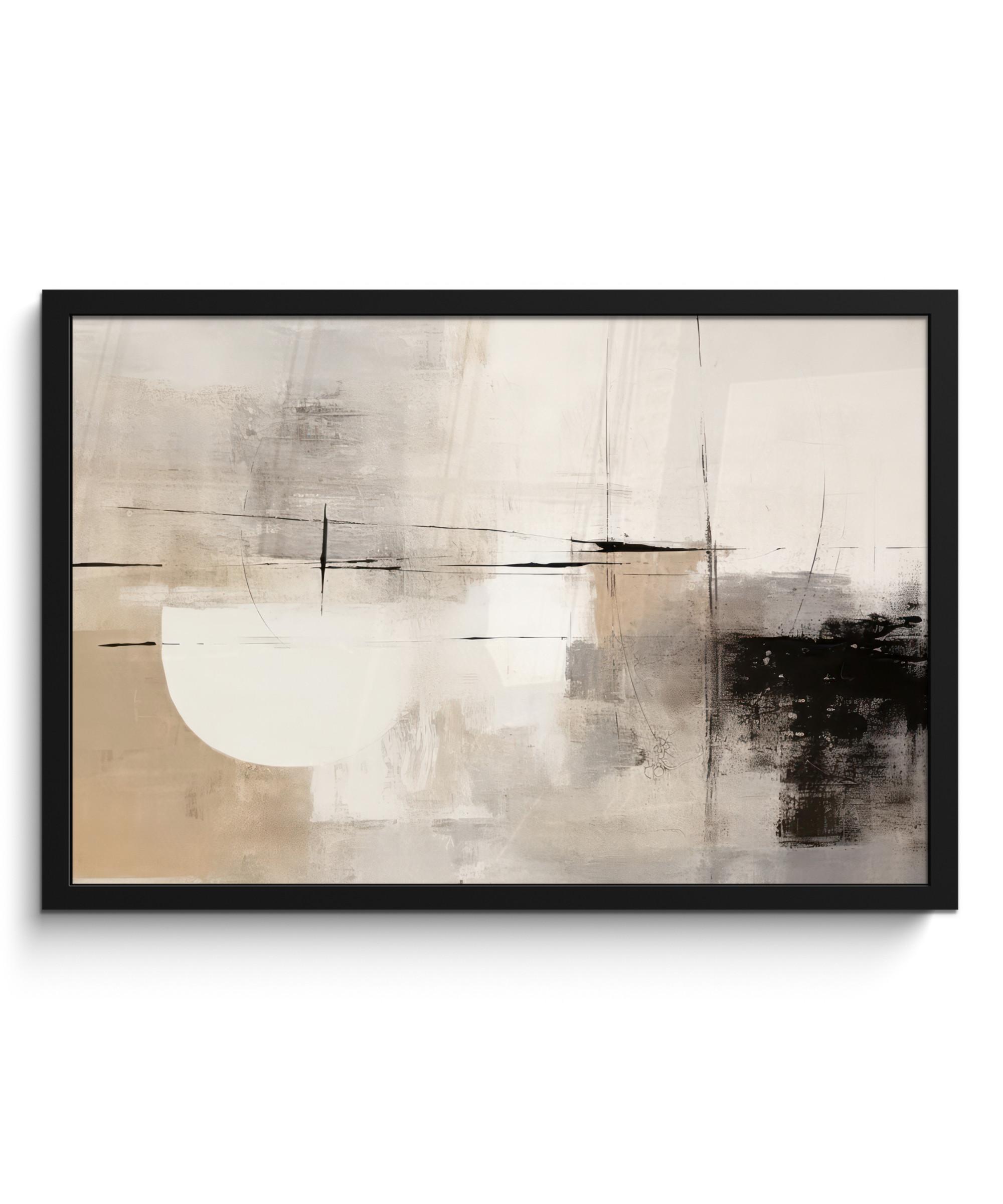 POSTER MIT RAHMEN Abstrakt - Kunst - Grau 60x40 cm - Hellgrau, Papier (60/40cm) - MuchoWow