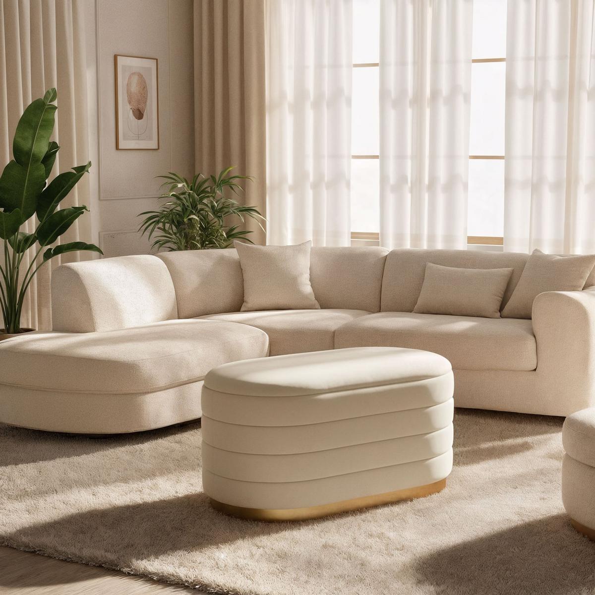 POLSTERBANK mi Stauraum Creme - Creme, Textil (80/42/42cm) - RAUMHIRSCH FURNITURE
