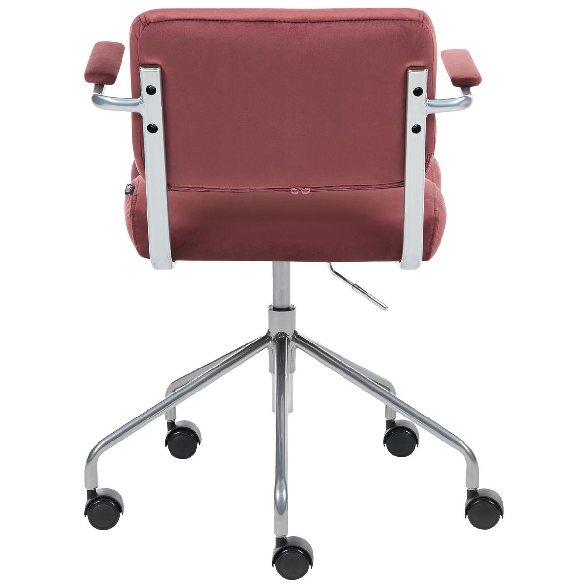 SCHREIBTISCHSTUHL Samtstoff Burgunderrot Candor - Dunkelrot, Kunststoff/Textil (47/74/45cm) - Beliani