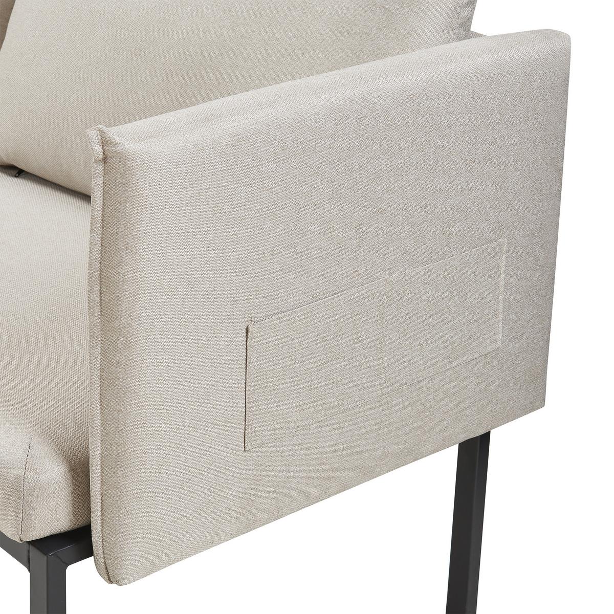 2-SITZER-SOFA Kamar - Beige, Holz/Textil (158/69/63.5cm) - [en.casa]