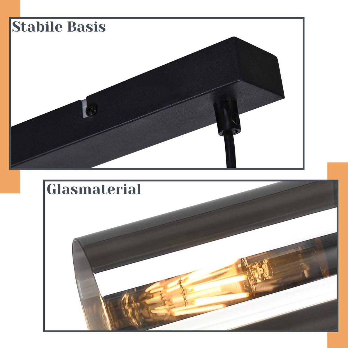 PENDELLEUCHTE Elmar 3-flammig 50/10/150 cm - Schwarz, Metall (50/10/150cm) - Nettlife