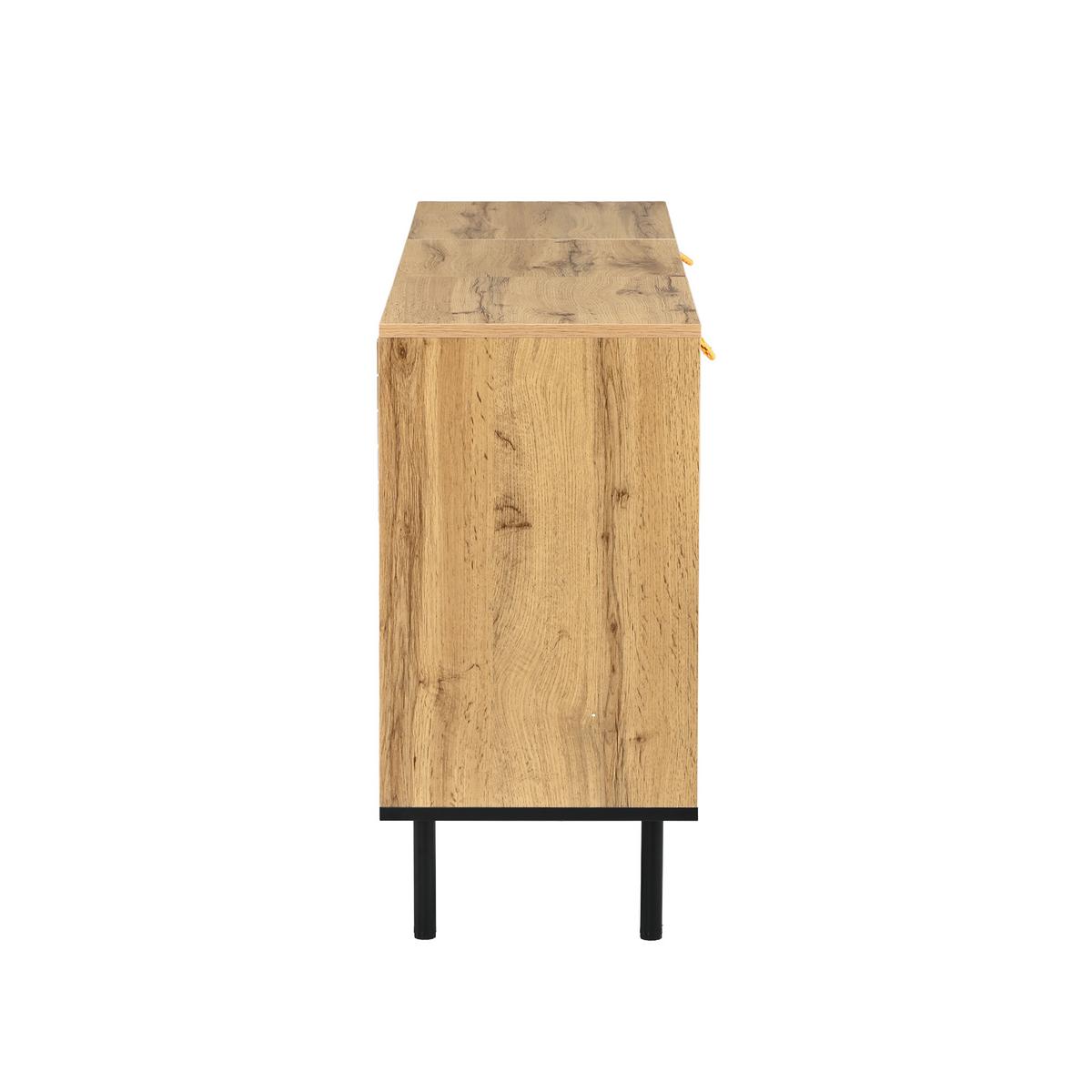 SIDEBOARD Eichenfarbe mit 6 Schubladen Grifflose Holzkommode - Naturfarben, Holzwerkstoff (120/68/35cm) - Urban Meuble