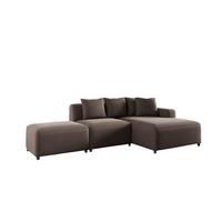 ECKSOFA Megan Xs In Stoff Salvador - Braun, Holzwerkstoff/Textil (304/165cm) - Fun Möbel