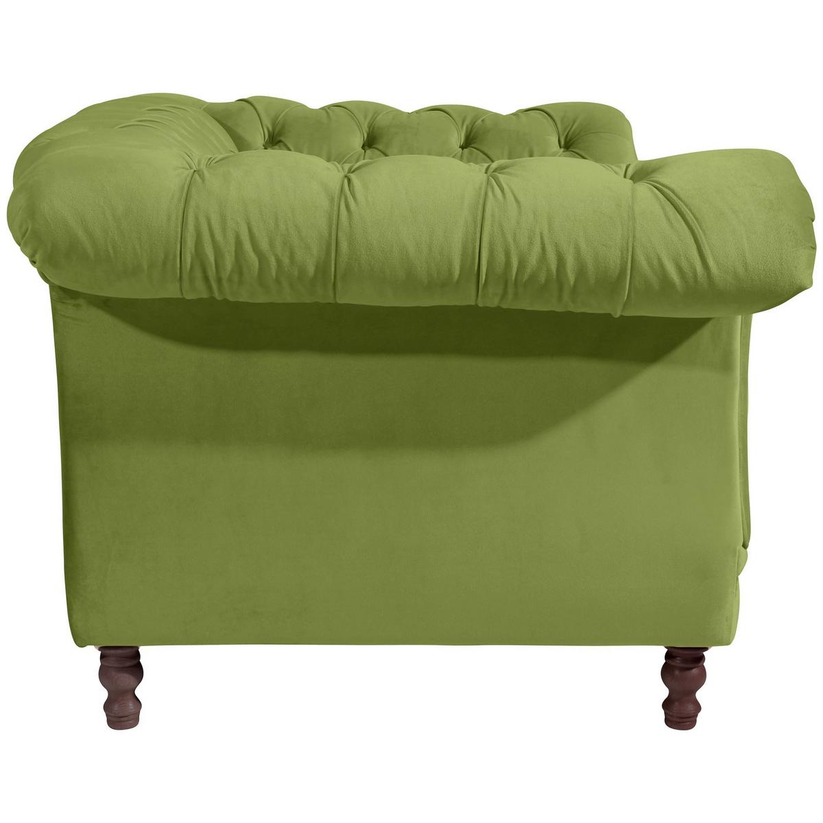 CHESTERFIELD Sessel Kaylin Samtvelours oliv - Olivgrün, Kunststoff (100/80/167cm) - 58aufmkessel