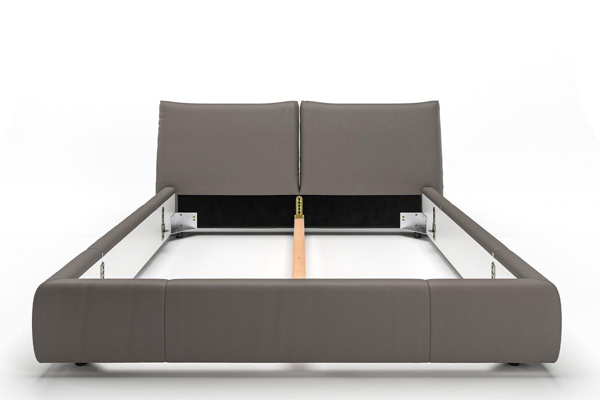 POLSTERBETT HENRY Grau Leder - Grau, Leder (160/200cm) - KAWOLA