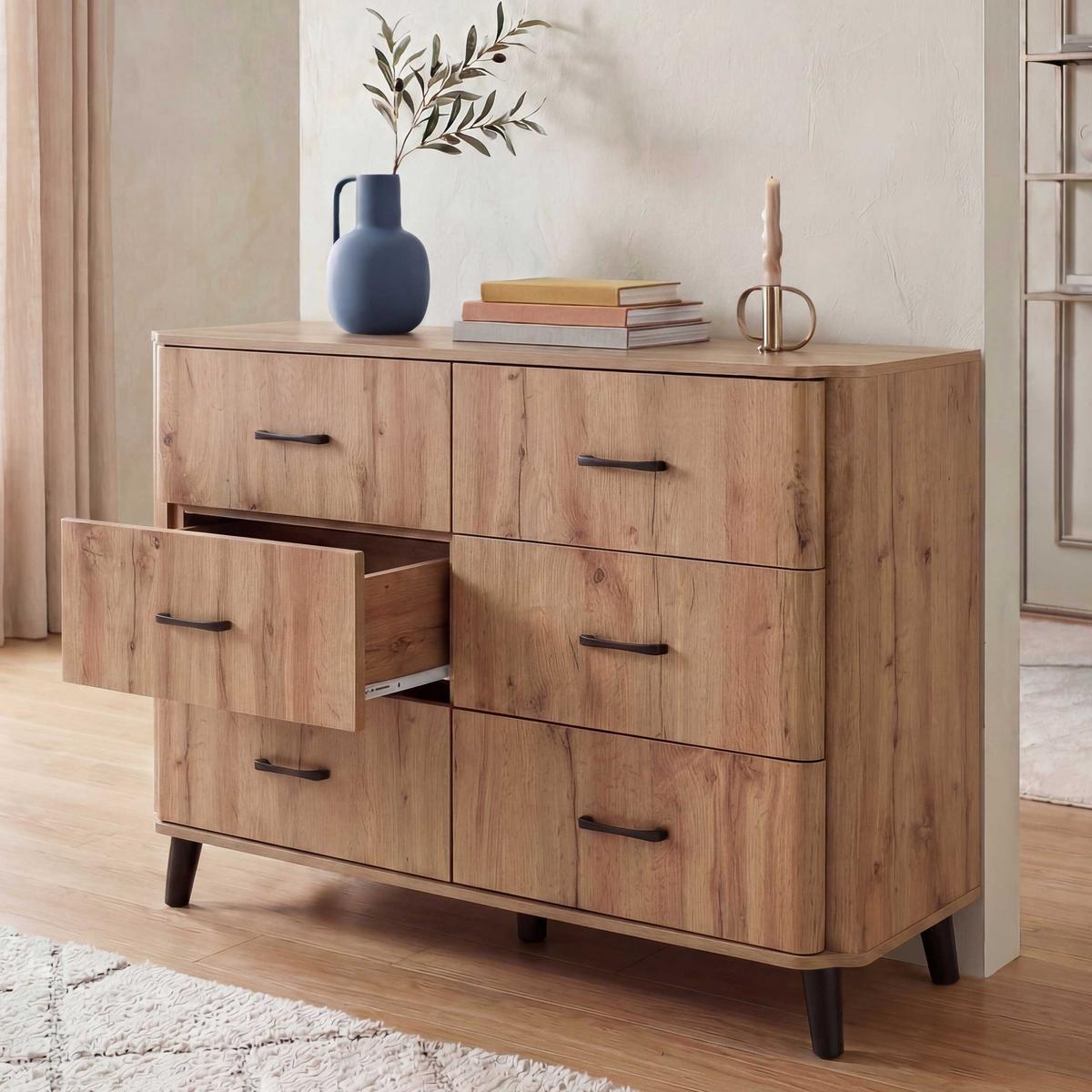 KOMMODE Eiche Dekor - Eiche Wotan, Holz (120/86/40cm) - MCW