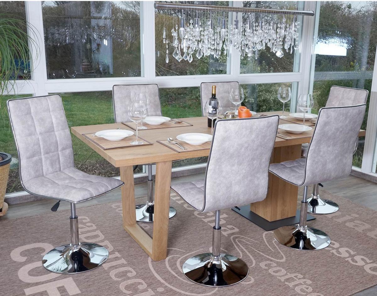 ESSZIMMERSTUHL Schiefergrau 6er-Set - Anthrazit/Hellgrau, Textil (43/103/54cm) - MCW