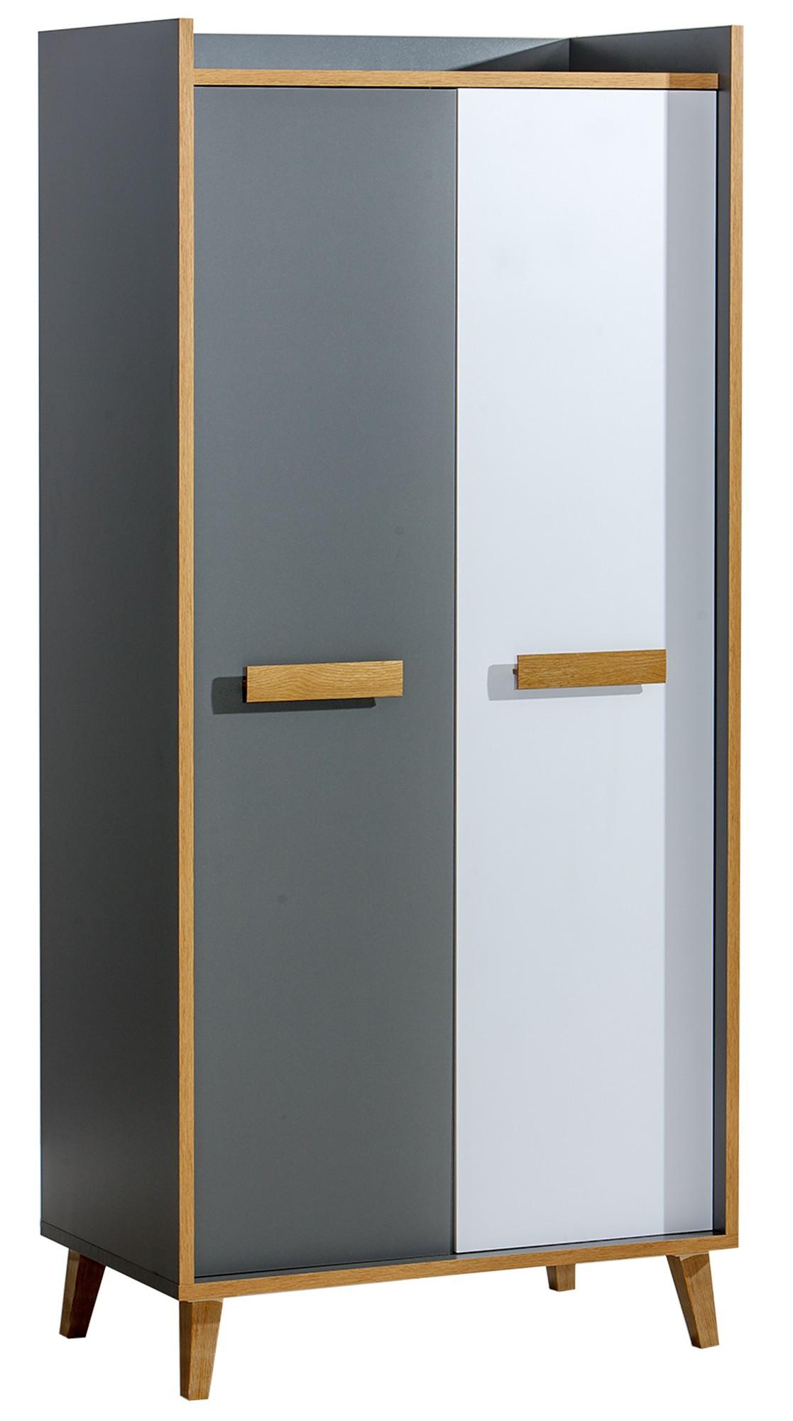DREHTÜRENSCHRANK FIABA 90/195,2/55cm 2-türig Anthrazit - Anthrazit, Holzwerkstoff (90/195.2/55cm) - MASSENO
