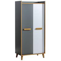 DREHTÜRENSCHRANK FIABA 90/195,2/55cm 2-türig Anthrazit - Anthrazit, Holzwerkstoff (90/195.2/55cm) - MASSENO