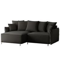 ECKSOFA MARCO Links, mit Schlaffunktion und Bettkasten, Anthrazit - Anthrazit, Textil/Metall (221/148cm) - Idohome