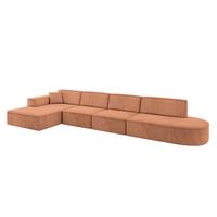 ECKSOFA Ottomane Links IREA-L3-v4 - 413x171x79 cm Koralle - Koralle, Holzwerkstoff/Textil (413/171cm) - ALTDECOR