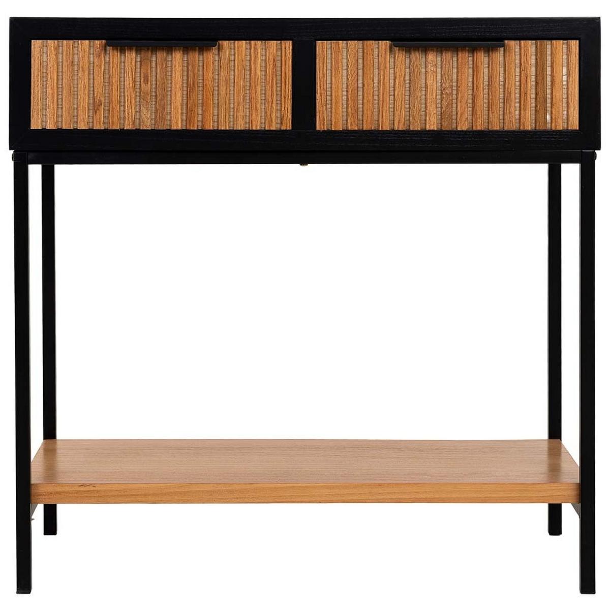 KONSOLENTISCH aus Metall und Holz, 80x42x79cm - Braun, Holz (42/80/79cm) - Wanderlust