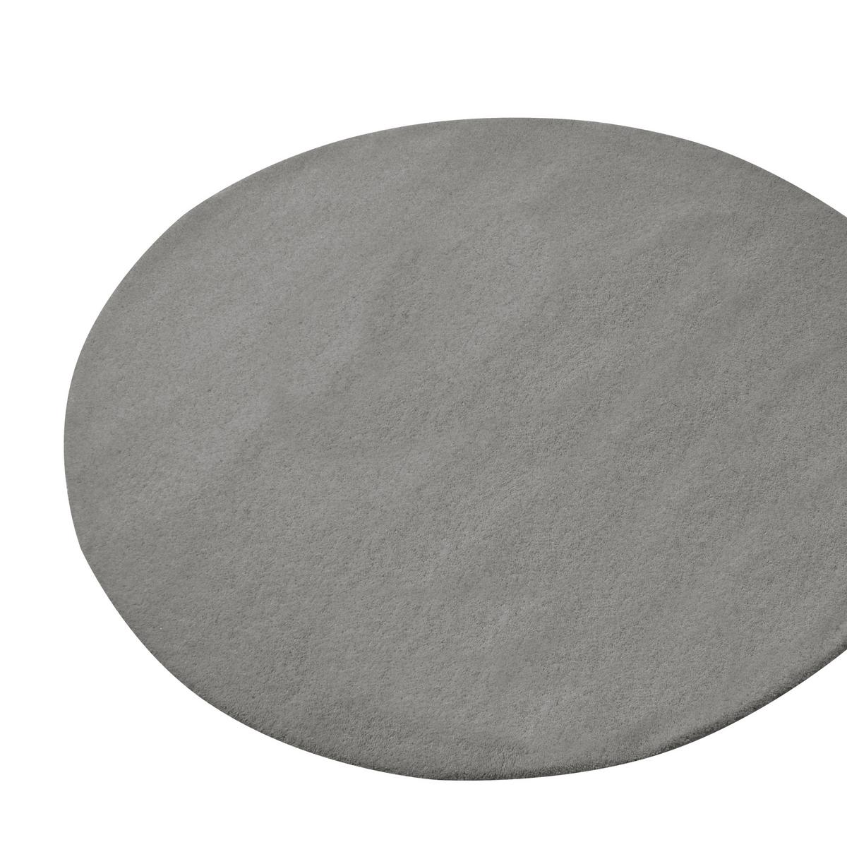 TEPPICH Dunkelgrau 140 cm Wolle Vasco - Dunkelgrau, Textil (140/140cm) - Beliani