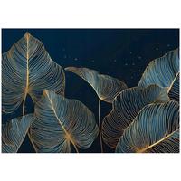 FOTOTAPETE Blätter Glamour Blau 150x105 cm - Multicolor, Papier (150/105cm) - Wallarena