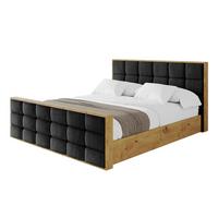 POLSTERBETT mit Bettkasten, Fußteil und Lattenrost, Boxbett ohne Matratze - ENZO2-Z 180x200 Schwarz - Schwarz, Holzwerkstoff/Textil (180/200cm) - ALTDECOR