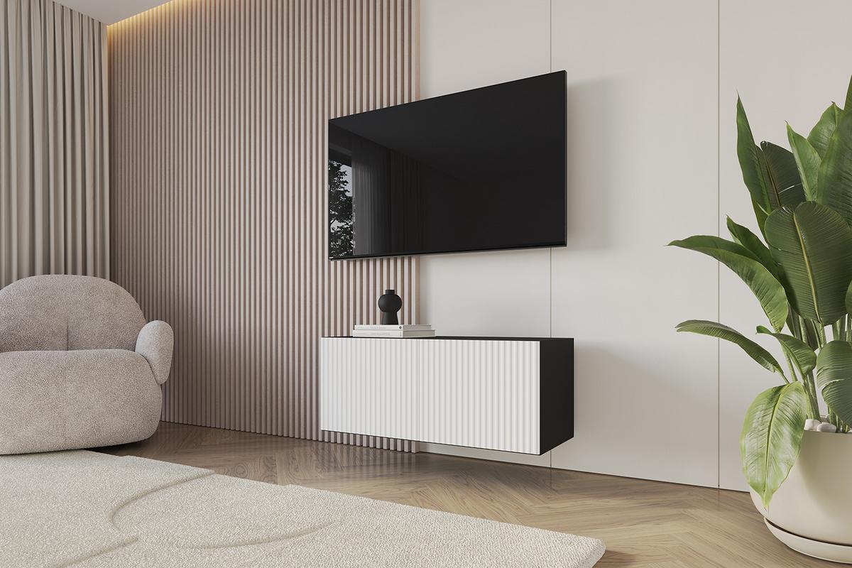 LOWBOARD NOA-2-W 100x40x40 cm - Schwarz / Weiß - Weiß, Holzwerkstoff (100/40/40cm) - ALTDECOR