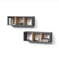 WANDREGAL Lorena Anthrazit/Goldkraft Eiche 90 x 30 cm 2er Set - Honigeiche/Anthrazit, Holzwerkstoff (90/30/22cm) - Livinity®