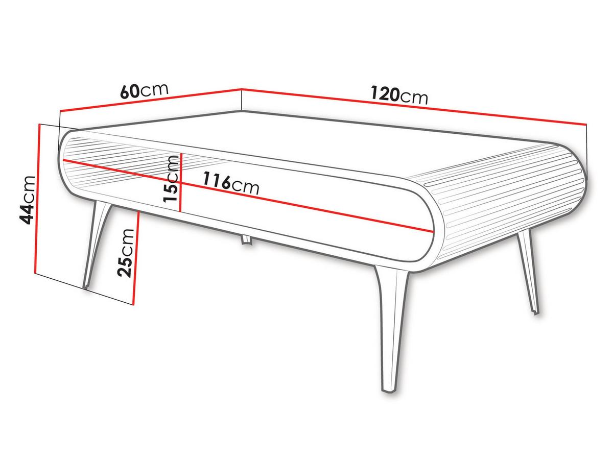 COUCHTISCH Aristo - Eichefarben/Schwarz, Holzwerkstoff/Metall (60/120/44cm) - MIRJAN24