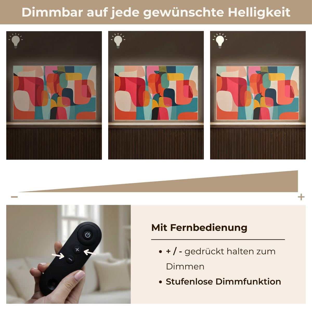 WANDLEUCHTE MIT AKKU Formen - Bunt - Abstrakt - Flugzeuge 60x40 cm - Multicolor, Holzwerkstoff (60/40/8cm) - OnlyWow