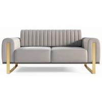 SOFA Parissa 164 cm - Goldfarben/Hellgrau, Textil/Metall (164/79/92cm) - Selsey