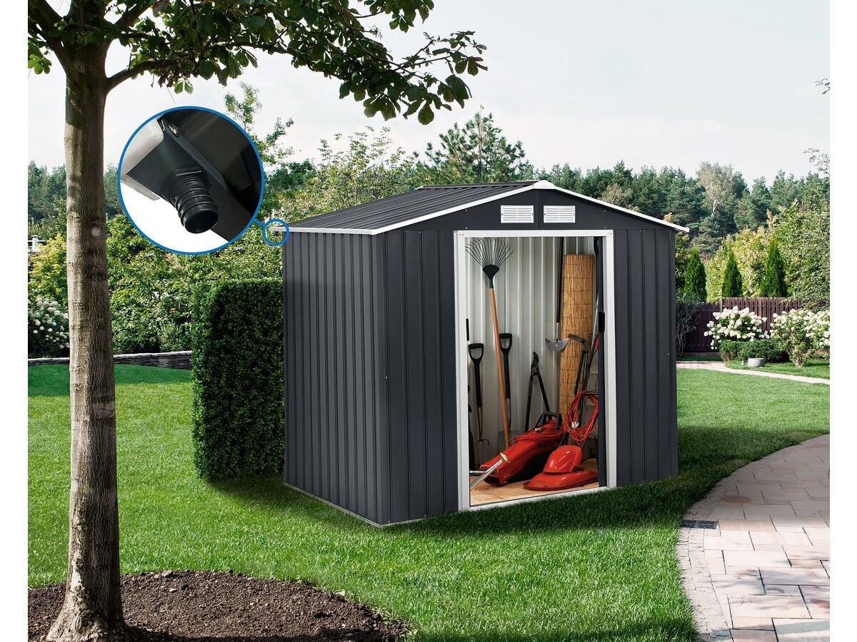 METALL-GARTENHAUS vegas Grau - Grau, Metall (181/267/181cm) - Habitat Garten