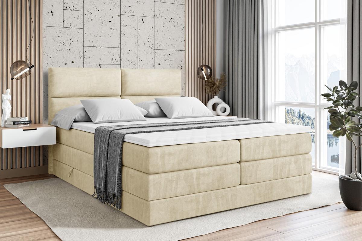 BOXSPRINGBETT BOXI3 KING - 120x200 - H3/H4 - Beige - Beige, Holzwerkstoff (120/200cm) - ALTDECOR