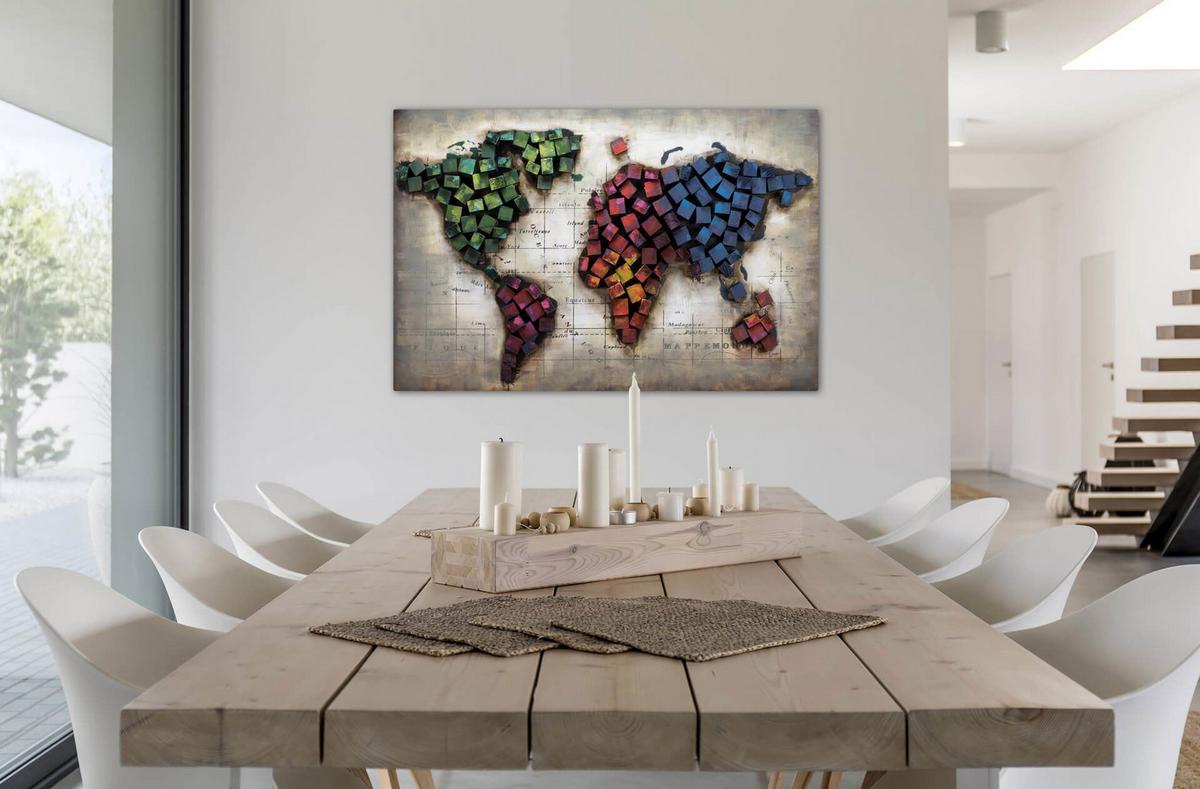 HOLZBILD Bunt 100/70 cm - Multicolor, Holz (6.4/70cm) - KUNSTLOFT