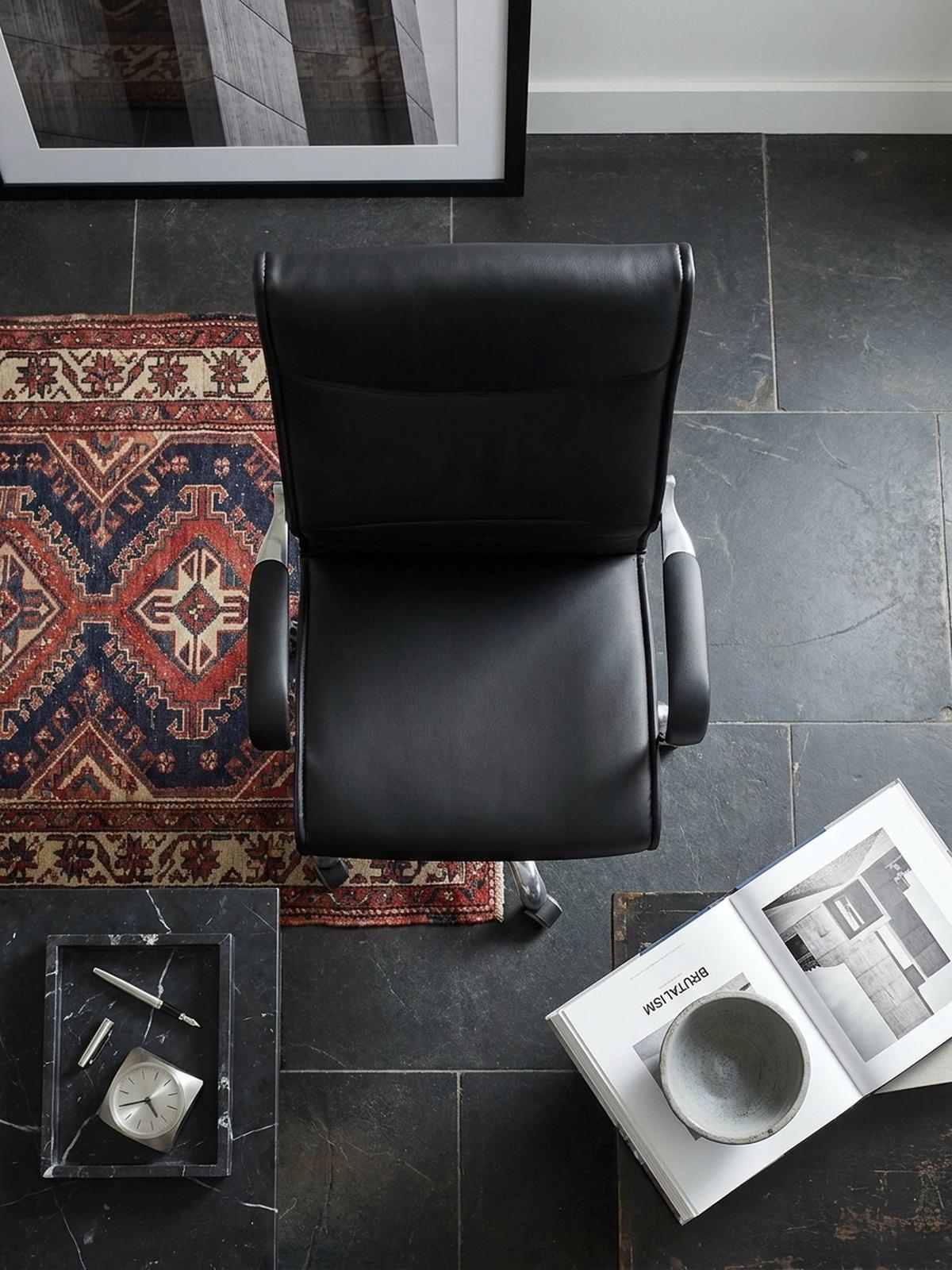 CHEFSESSEL XXL Kunstleder ergonomisch höhenverstellbar bis 150 kg VENGA, Schwarz 61x60x126 cm - Silberfarben/Schwarz, Kunststoff/Textil (61/126/60cm) - KADIMA DESIGN