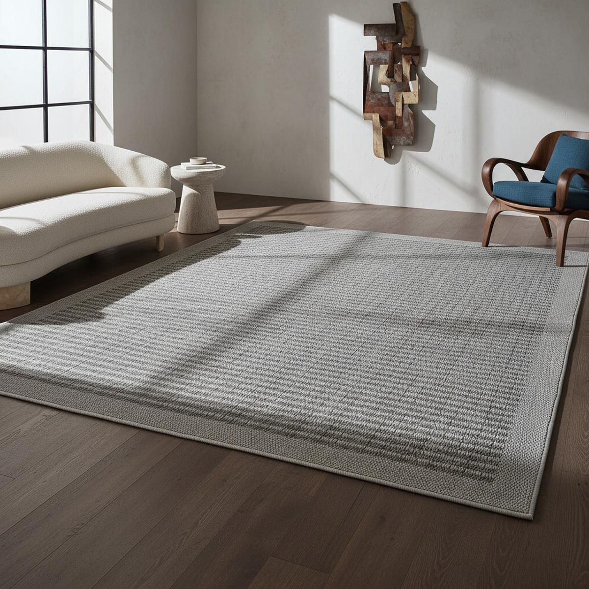 TEPPICH Outdoor DAFNE in Grau, einfarbig, 60 x 100 cm - Grau, Textil (100/60cm) - KADIMA DESIGN