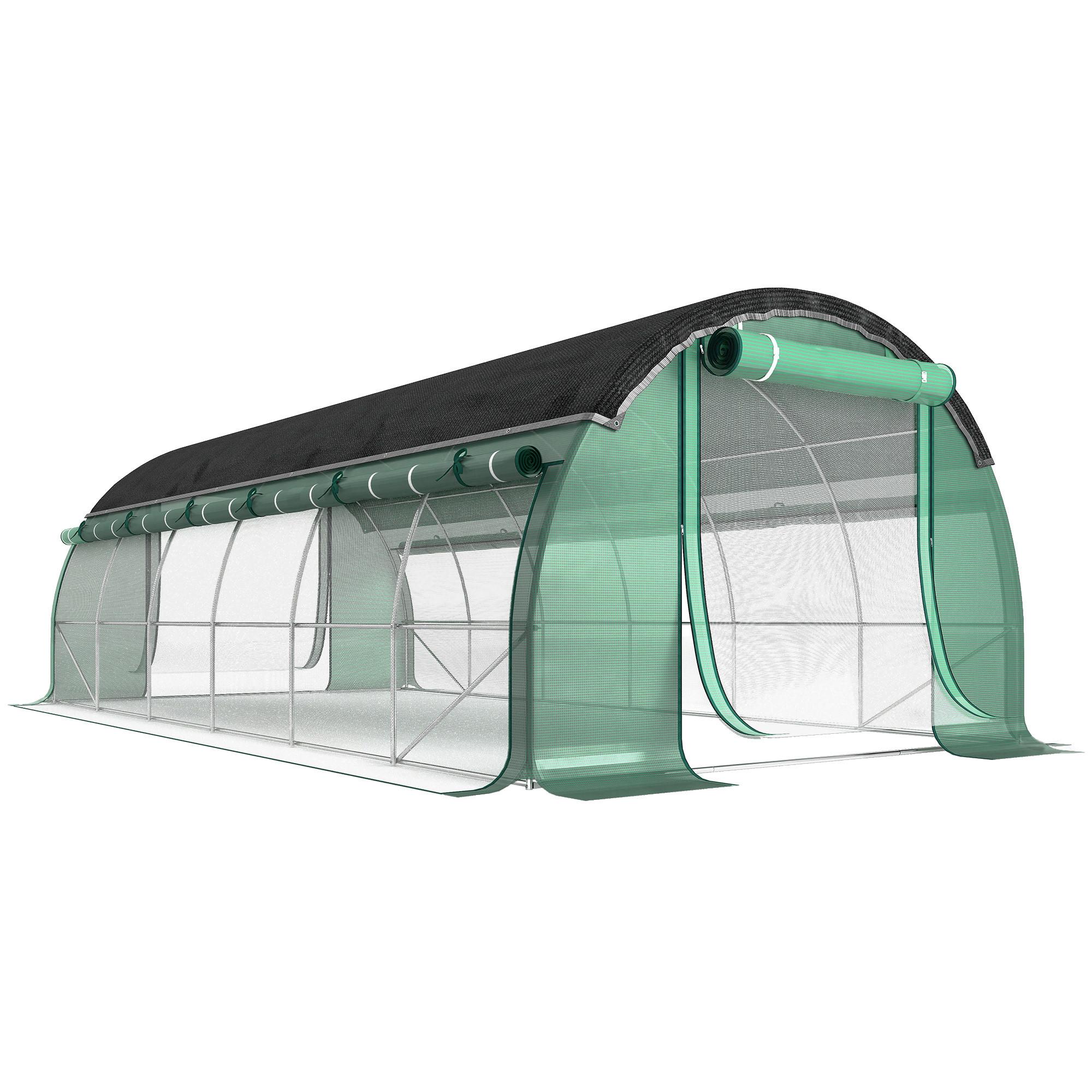 FOLIENTUNNEL, 600L x 300B x 198H cm - Grün, Kunststoff (300/198/600cm) - Outsunny