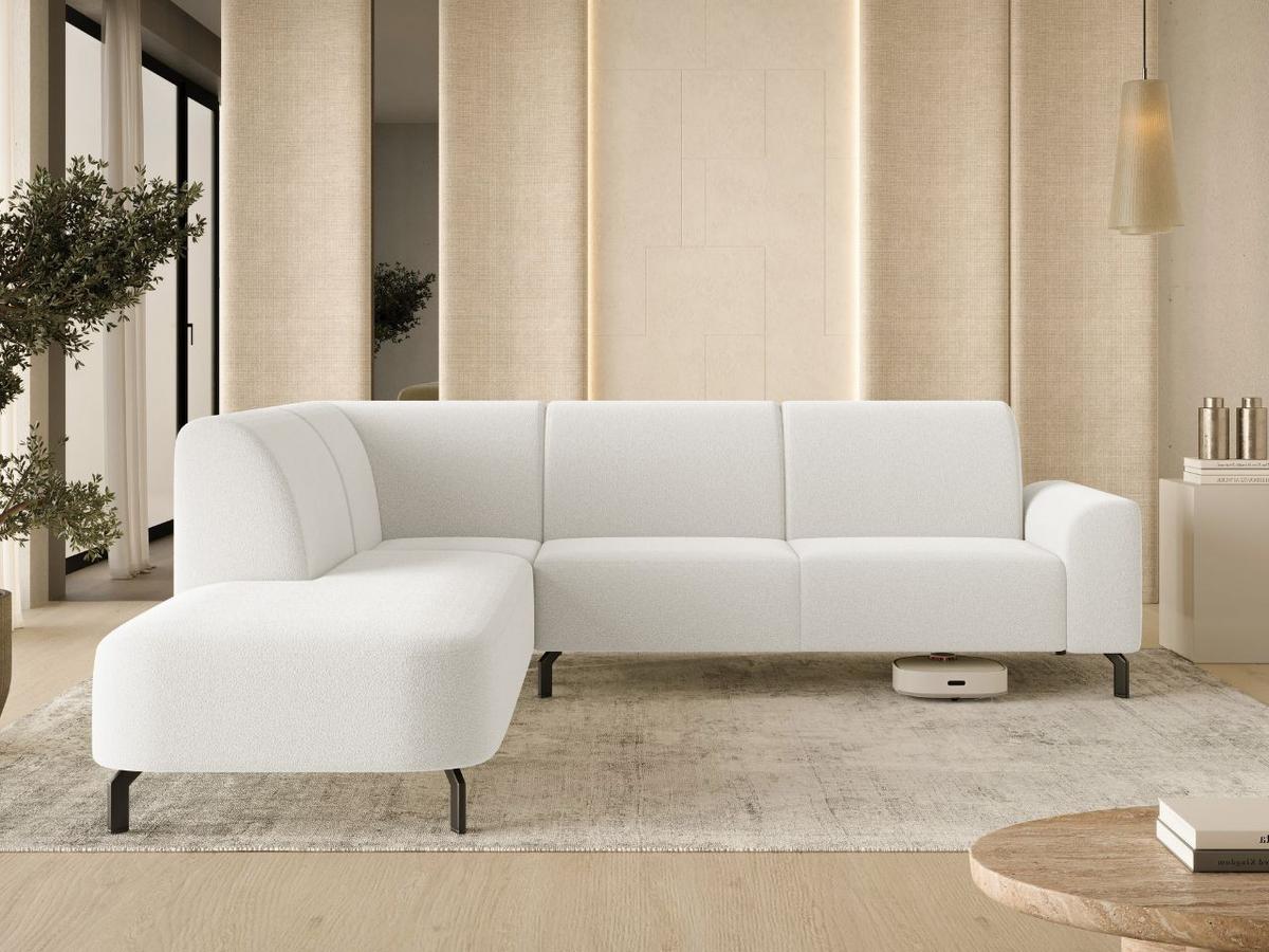 ECKSOFA Regento Weiß Links - Schwarz/Weiß, Holz/Textil (277/218cm) - Graingold