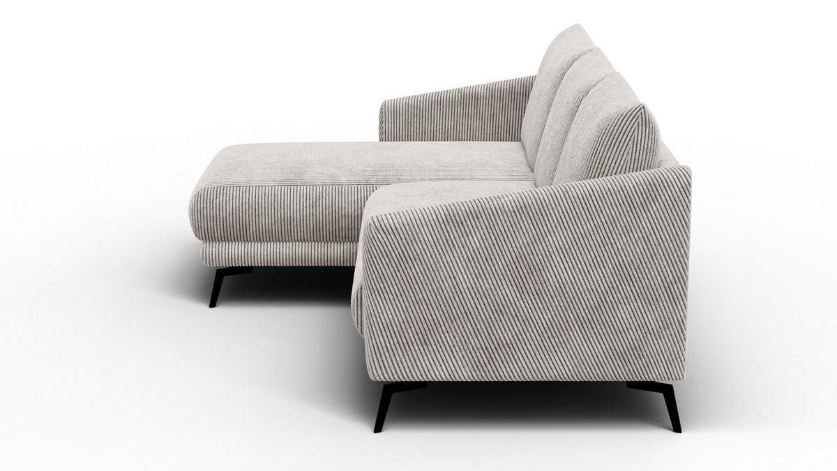 ECKSOFA VILT 3-Sitzer, perlweiß - Schwarz/Weiß, Holzwerkstoff/Textil (221/156cm) - Wozimo