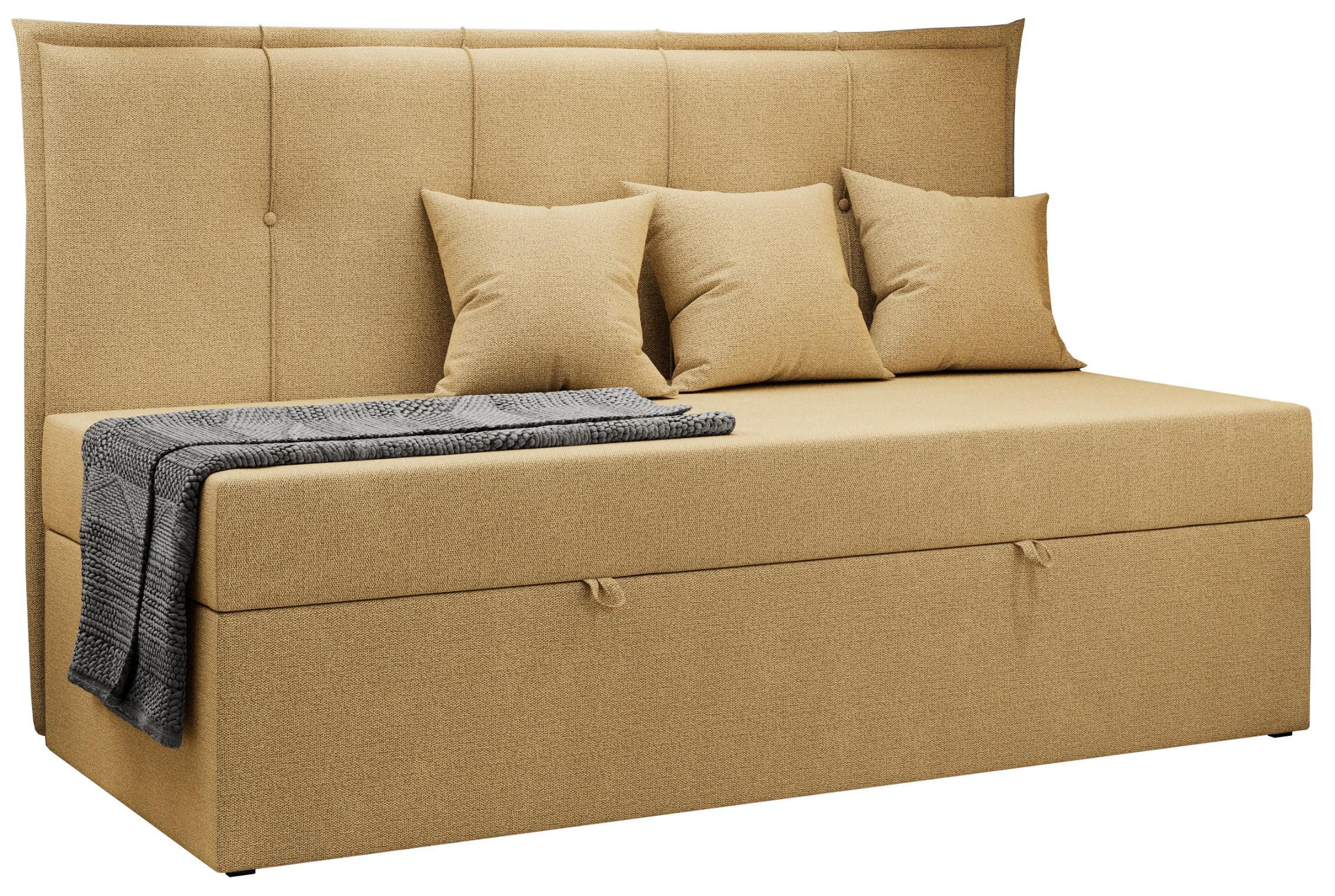 BOXBETT BANCO 90/200 Gelb Struktur - H3 - Gelb, Holz/Textil (90/200cm) - MKS