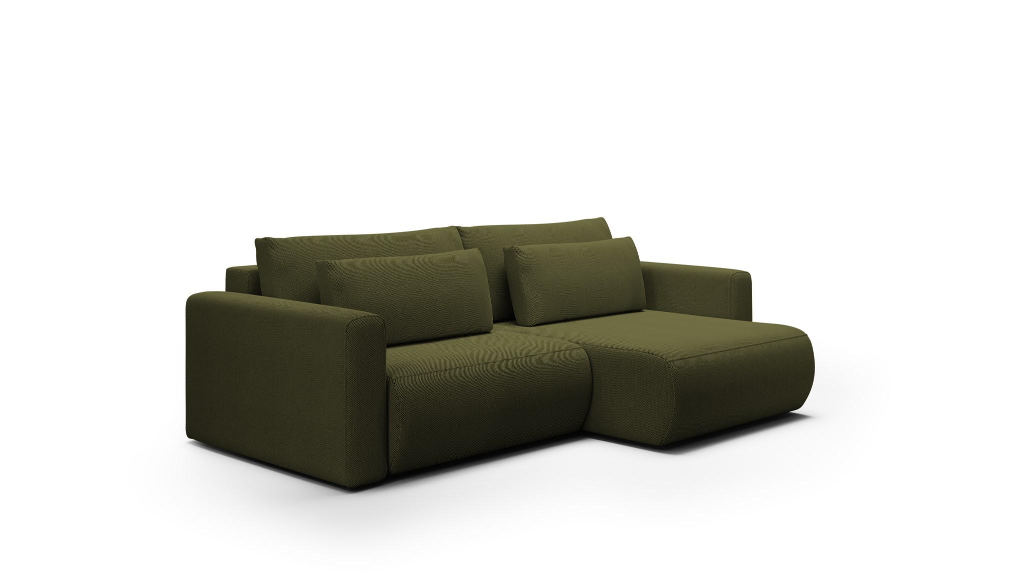 ECKSOFA Chaira Mit Schlaffunktion - Grün, Holzwerkstoff/Textil (240/149cm) - Fun Möbel
