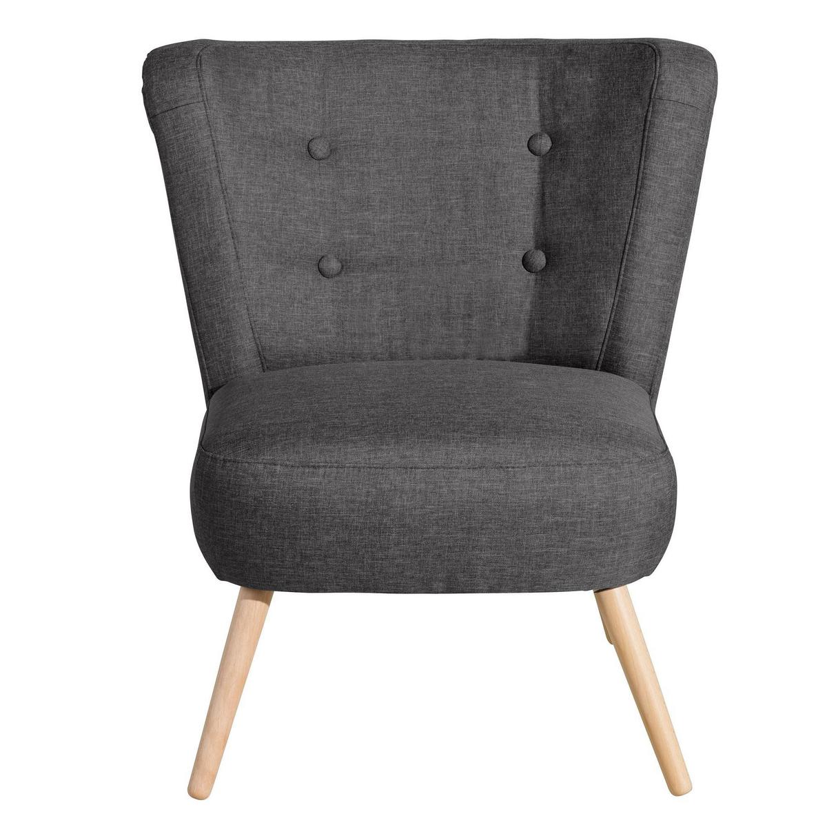 SESSEL Kassi Bezug Flachgewebe Buche natur / anthrazit - Anthrazit, Kunststoff (69/80/68cm) - 58aufmkessel
