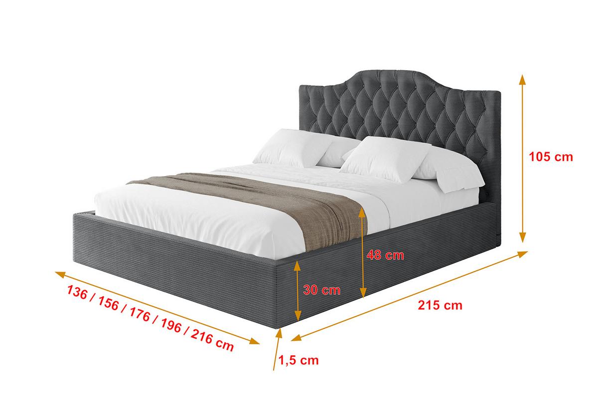 POLSTERBETT mit Bettkasten und Lattenrost, Boxbett ohne Matratze - FALIO 120x200 Dunkelgrau - Anthrazit, Holzwerkstoff/Textil (120/200cm) - ALTDECOR