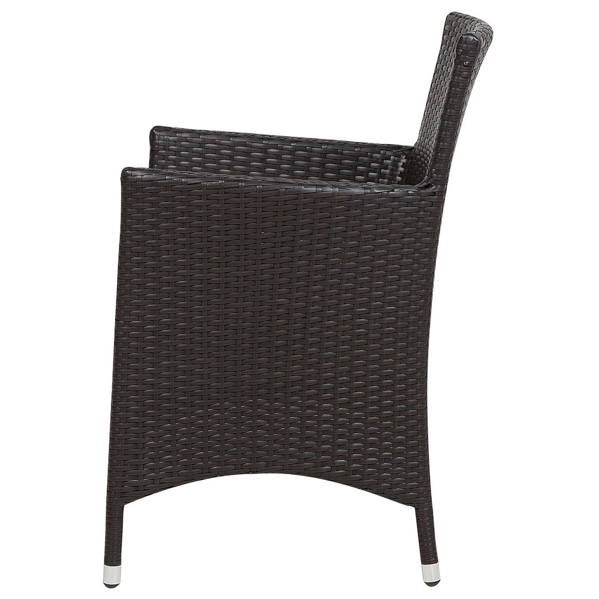 GARTENSESSEL 2er-Set PE Rattan cremeweiß Italy - Braun, Kunststoff (52/86/52cm) - Beliani