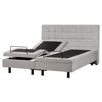 POLSTERBETT verstellbar 160x200 cm Grau Duke - Hellgrau, Textil (160/200cm) - Beliani