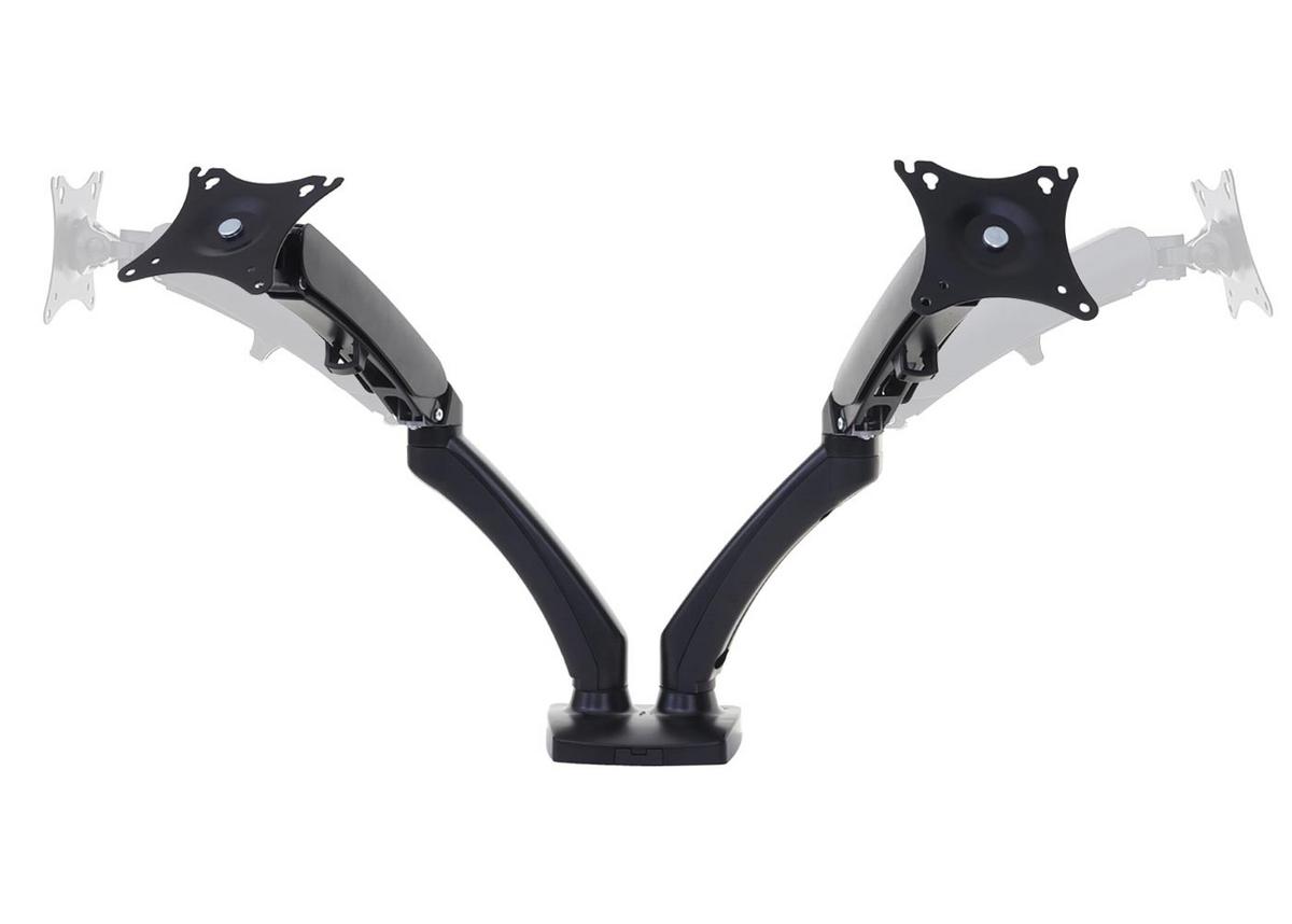 MONITORHALTER ZWEIARMIG Schwarz - Schwarz, Metall (51/102/41cm) - MCW