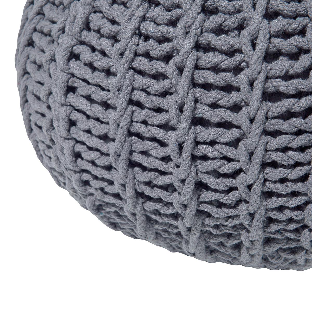 POUF Conrad 50/50/35 cm - Grau, Naturmaterialien/Textil (50/35/50cm) - Beliani