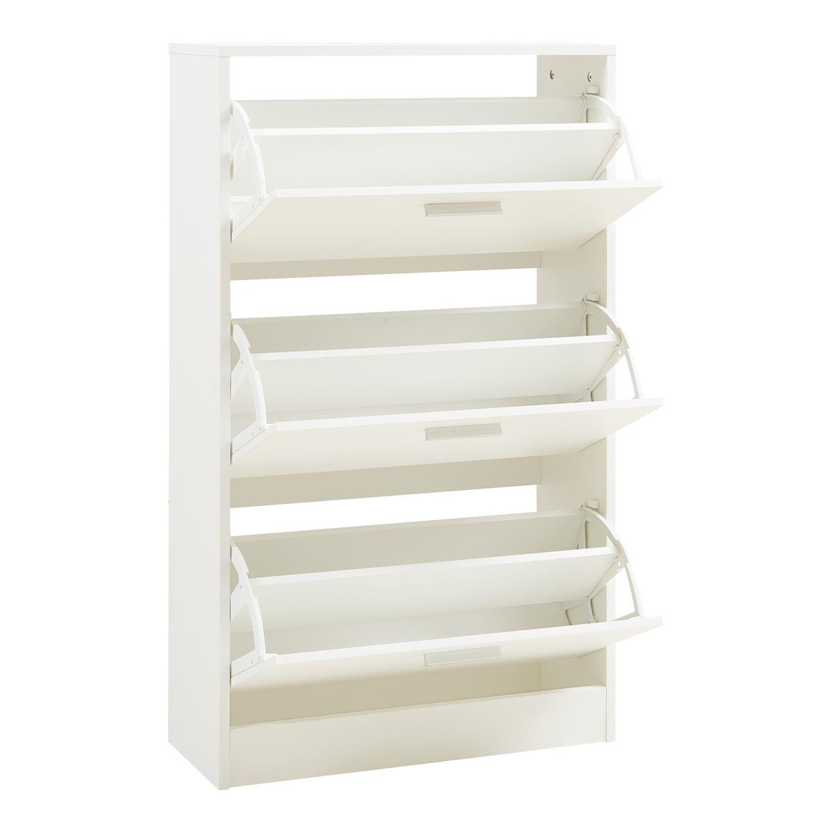SCHUHSCHRANK Sykkylven - Weiß, Holzwerkstoff (60/103/24cm) - [en.casa]