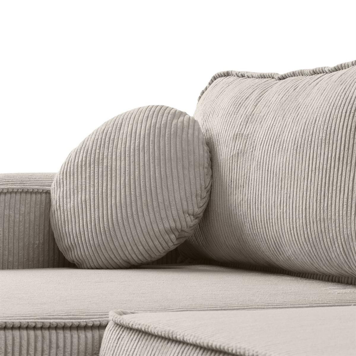 ECKSOFA VENUS mit Schlaffunktion und Bettkasten, Poso 02 - Beige, Textil (275/178cm) - Lookway
