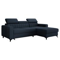 ECKSOFA Milano, Seite: Rechts 2R+LC - Schwarz/Dunkelblau, Holz/Textil (172/236cm) - MIRJAN24