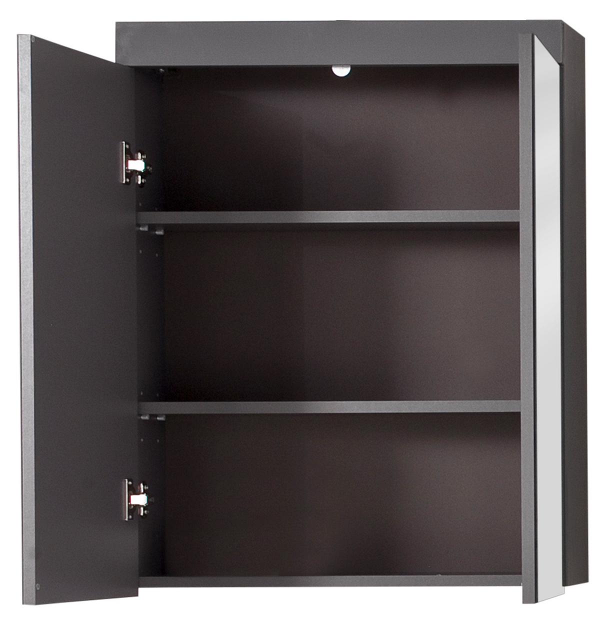 SPIEGELSCHRANK grau Hochglanz 60 x 77 cm 2-türig, Badschrank modern - Grau, Glas/Holzwerkstoff (60/77/17cm) - Top.Furn