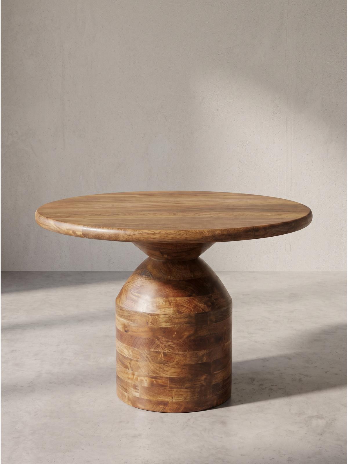 COUCHTISCH ATRANI, Mango Massivholz, Ø 60 x 41,5 cm - Braun, Mangoholz/Holz (60/60/41.5cm) - KADIMA DESIGN